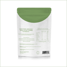 Load image into Gallery viewer, VITAMIN D &lt;br /&gt;Certified Organic &lt;br /&gt;100% Plant based&lt;br /&gt;60 capsules